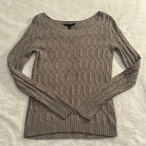 American Eagle Cable Knit Sweater Womens Medium Light Brown Long Sleeve Top